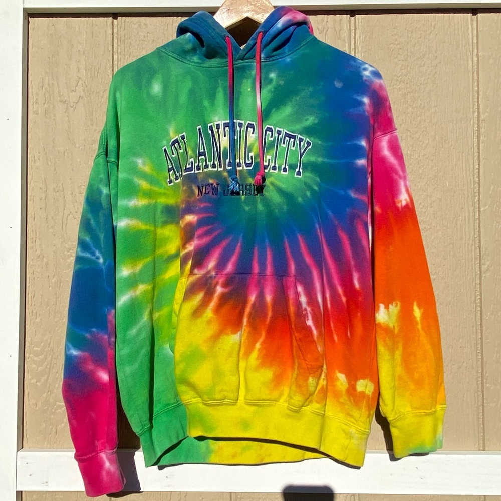 Oversized Atlantic City, New Jersey Tie-Dye Hoodie